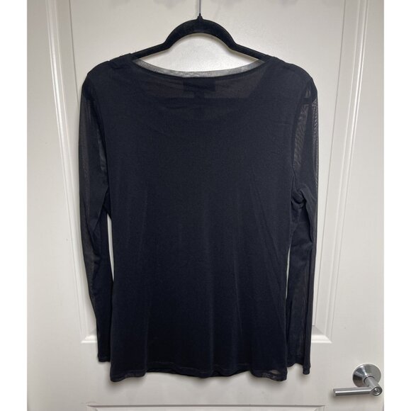 INC International Concepts Black Embroidered Top Size Large  Chic * Emo * Gothic - Picture 2 of 5